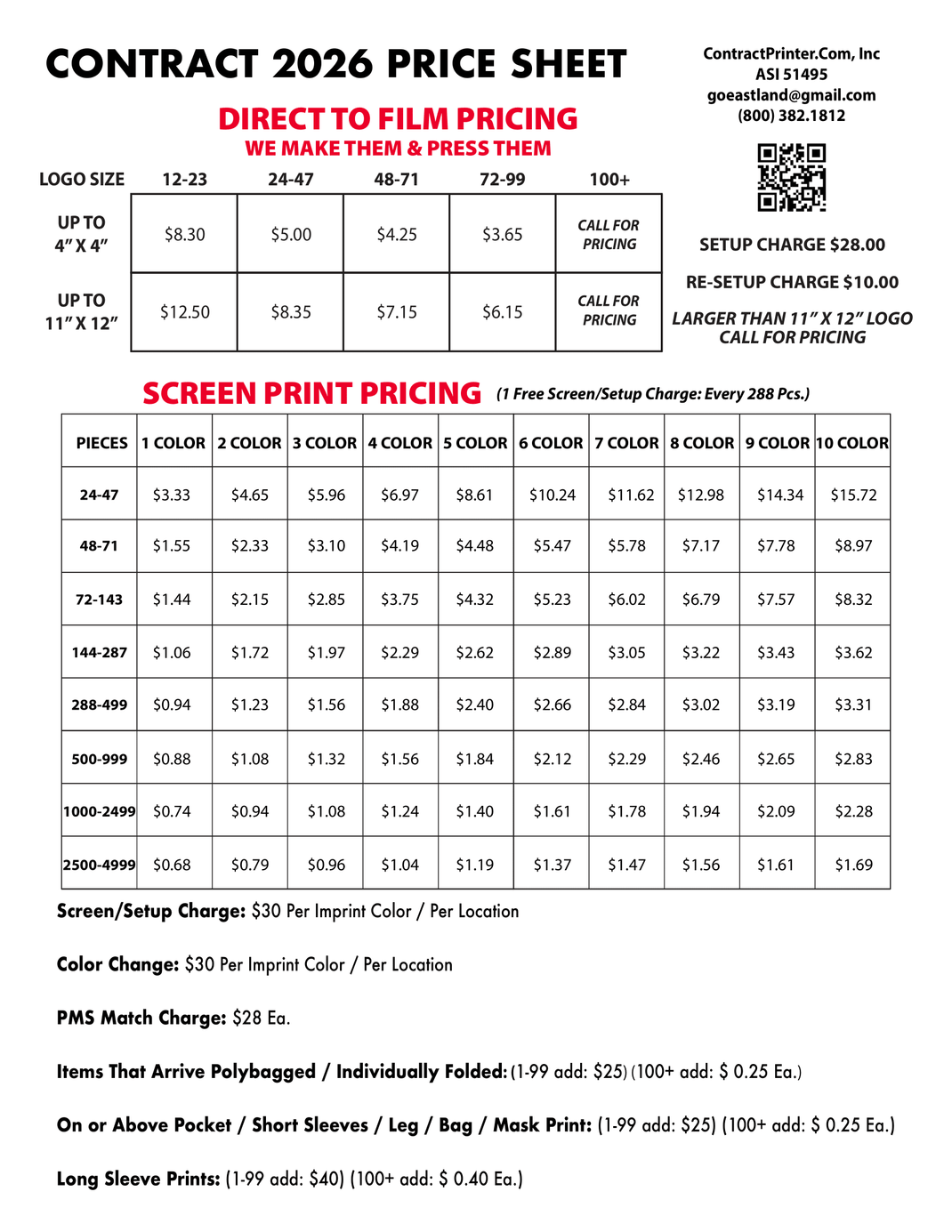 Contract Pricing – ContractPrinter